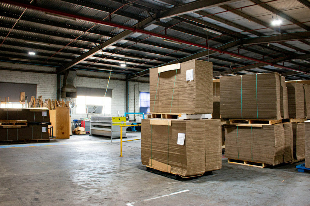 cardboard manufacturing factory floor